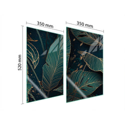 Plaque De Protection En Verre Pour Cuisine 2x35x52 Feuilles