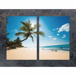 Plaque De Protection En Verre Pour Cuisine 2x35x52 Plage - Vue supplémentaire 2