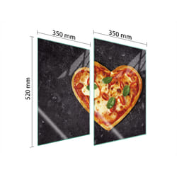Plaque De Protection En Verre Pour Cuisine 2x35x52 Coeur