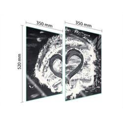 Plaque De Protection En Verre Pour Cuisine 2x35x52 Coeur