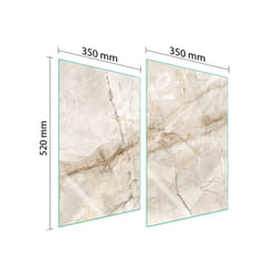 Plaque De Protection En Verre Pour Cuisine 2x35x52 Marbre