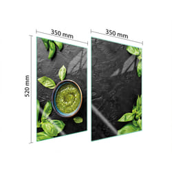 Plaque De Protection En Verre Pour Cuisine 2x35x52 Basilic