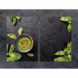 Plaque De Protection En Verre Pour Cuisine 2x35x52 Basilic - Vue supplémentaire 2