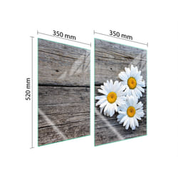 Plaque De Protection En Verre Pour Cuisine 2x35x52 Daisy