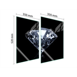 Plaque De Protection En Verre Pour Cuisine 2x35x52 Diamant