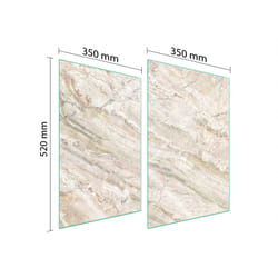 Plaque De Protection En Verre Pour Cuisine 2x35x52 Marbre
