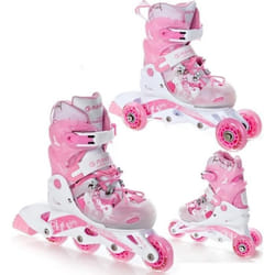 Roller fille transformable RAVEN Princess - Blanc/Rose - Pointure ajustable - 3 en 1