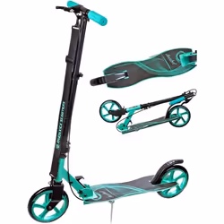 Trottinette grande roue RAVEN Anabel 200mm - Noir/Menthe - Frein à main