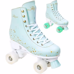 Patin à roulettes LED No - RAVEN - Mixte - Roller - Blanc/Menthe - Cuir synthétique semi-dur/PVC - Enfant