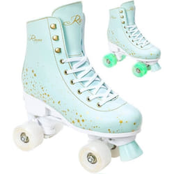 Patin à roulettes LED No - RAVEN - Mixte - Roller - Blanc/Menthe - Cuir synthétique semi-dur/PVC - Enfant