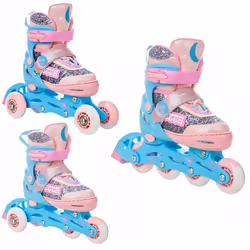 Roller Etta roues LED taille ajustable RAVEN - - Rose Packs : Version 3en1