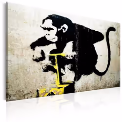 Planete Discount PD8161-120-80, Banksy, Beige, Noir, Jaune, Panneaux MDF, 1200 mm, 20 mm, 800 mm
