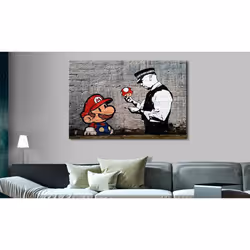 Tableau Mario and Cop by Banksy - PD8162-120-80