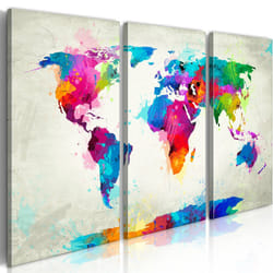 Tableau Cartes du monde World Map: An Explosion of Colors - PD11434-120-80