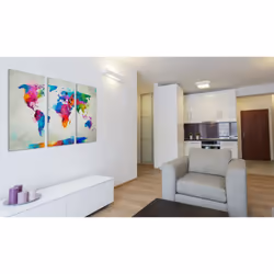 Tableau Cartes du monde World Map: An Explosion of Colors - PD11434-120-80