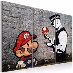 Planete Discount PD8164-120-80, Banksy, Noir, Gris, Rouge, Blanc, Panneaux MDF, 1200 mm, 20 mm, 800 mm
