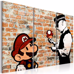 Planete Discount PD8169-120-80, Banksy, Beige, Noir, Orange, Rouge, Blanc, Panneaux MDF, 1200 mm, 20 mm, 800 mm