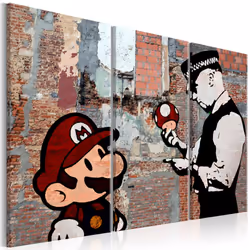 Planete Discount PD8171-120-80, Banksy, Beige, Noir, Gris, Orange, Rouge, Blanc, Panneaux MDF, 1200 mm, 20 mm, 800 mm