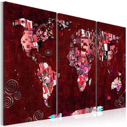 Tableau Cartes du monde Ruby World - PD11440-120-80