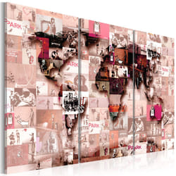 Tableau Cartes du monde Banksy Graffiti Collage - PD11447-120-80