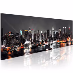 Planete Discount PD12023-135-45, New York, Noir, Rouge, Blanc, Panneaux MDF, 1350 mm, 20 mm, 450 mm