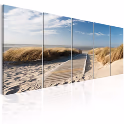 Planete Discount PD9759-225-90, Paysage marin, Beige, Bleu, Blanc, Jaune, Panneaux MDF, 2250 mm, 20 mm, 900 mm