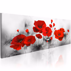 Planete Discount PD10995-120-40, Coquelicots, Gris, Rouge, Panneaux MDF, 1200 mm, 400 mm