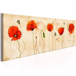 Planete Discount PD10996-135-45, Coquelicots, Beige, Rouge, Panneaux MDF, 1350 mm, 450 mm