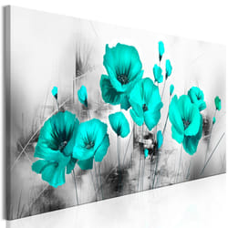 Tableau Fleurs Turquoise Meadow (1 Part) Narrow - PD10997-150-50