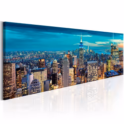 Planete Discount PD12024-150-50, New York, Bleu, Gris, Jaune, Panneaux MDF, 1500 mm, 20 mm, 500 mm