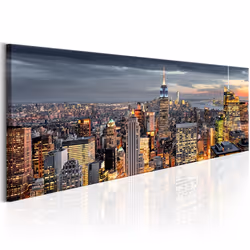 Planete Discount PD12026-150-50, New York, Gris, Orange, Jaune, Panneaux MDF, 1500 mm, 20 mm, 500 mm