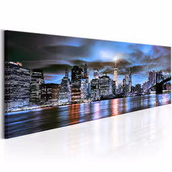 Planete Discount PD12047-150-50, New York, Noir, Bleu, Orange, Violet, Panneaux MDF, 1500 mm, 20 mm, 500 mm