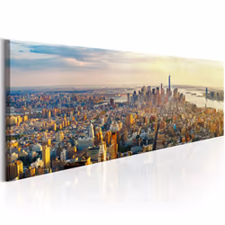 Planete Discount PD12050-150-50, New York, Bleu, Gris, Orange, Jaune, Panneaux MDF, 1500 mm, 20 mm, 500 mm