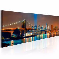 Planete Discount PD12052-135-45, New York, Bleu, Marron, Orange, Jaune, Panneaux MDF, 1350 mm, 20 mm, 450 mm