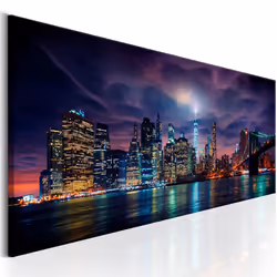 Planete Discount PD12054-150-50, New York, Bleu, Orange, Violet, Panneaux MDF, 1500 mm, 20 mm, 500 mm