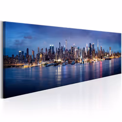 Planete Discount PD12055-150-50, New York, Bleu, Rose, Violet, Jaune, Panneaux MDF, 1500 mm, 20 mm, 500 mm
