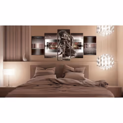 Tableau Zen Sleeping Buddha in reds - PD12480-200-100
