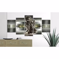 Tableau Zen Sleeping buddha in greens - PD12481-200-100