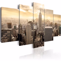 Planete Discount PD12056-200-100, New York, Beige, Blanc, Jaune, Panneaux MDF, 2000 mm, 20 mm, 1000 mm