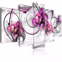 Planete Discount PD11002-200-100, Orchidées, Gris, Violet, Blanc, Panneaux MDF, 2000 mm, 1000 mm