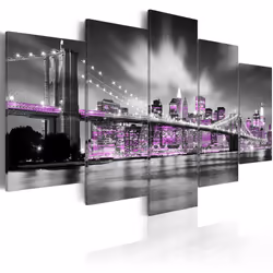 Planete Discount PD12058-200-100, New York, Gris, Violet, Panneaux MDF, 2000 mm, 20 mm, 1000 mm