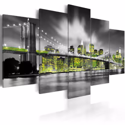 Planete Discount PD12059-200-100, New York, Noir, Vert, Gris, Blanc, Jaune, Panneaux MDF, 2000 mm, 20 mm, 1000 mm
