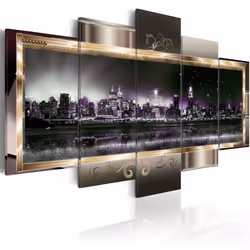 Planete Discount PD12060-200-100, New York, Beige, Noir, Or, Perle, Violet, Panneaux MDF, 2000 mm, 20 mm, 1000 mm