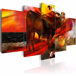 Planete Discount PD8177-200-100, Taureaux, Marron, Or, Orange, Rouge, Panneaux MDF, 2000 mm, 20 mm, 1000 mm