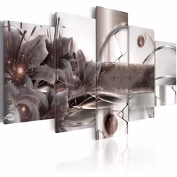 Planete Discount PD8647-200-100, Fleurs et plantes, Bourgogne, Gris, Rose, Argent, Panneaux MDF, 2000 mm, 20 mm, 1000 mm
