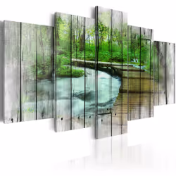 Planete Discount PD9813-200-100, Forêt, Marron, Vert, Gris, Panneaux MDF, 2000 mm, 20 mm, 1000 mm