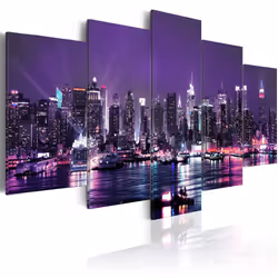 Planete Discount PD12063-200-100, New York, Noir, Rose, Violet, Panneaux MDF, 2000 mm, 20 mm, 1000 mm