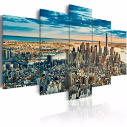 Planete Discount PD12068-200-100, New York, Bleu, Marron, Gris, Orange, Panneaux MDF, 2000 mm, 20 mm, 1000 mm