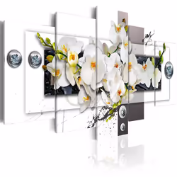 Planete Discount PD11025-200-100, Orchidées, Noir, Gris, Blanc, Panneaux MDF, 2000 mm, 1000 mm