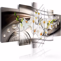Planete Discount PD11031-200-100, Orchidées, Noir, Marron, Gris, Blanc, Panneaux MDF, 2000 mm, 1000 mm